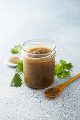 Homemade green plum sauce