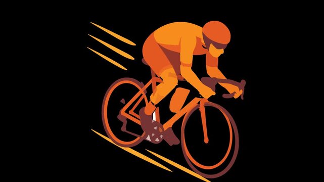 Cyclist in Motion Vector Art cycling bicycle