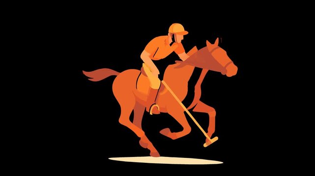 Polo Player on Horse Vector Art equestrian sport