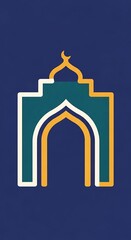 Obraz premium Islamic archway decorative symbol icon.