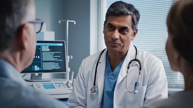 Consultation with a male doctor in India, a stock footage clip for your medical and healthcare projects featuring professional medical advice and patient care