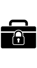 Secure locked briefcase business icon.