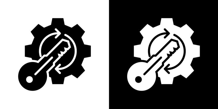 Process icon set multiple style collection