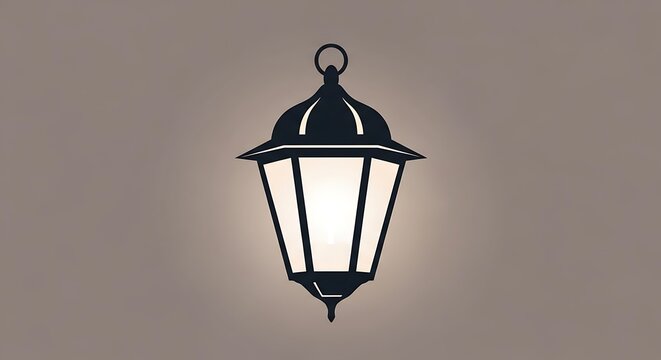 Black lantern light fixture on wall.