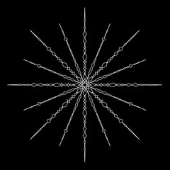 Fototapeta premium Abstract star shape sigil vector design for logo, tattoo, dark symbol print apparel merchandise
