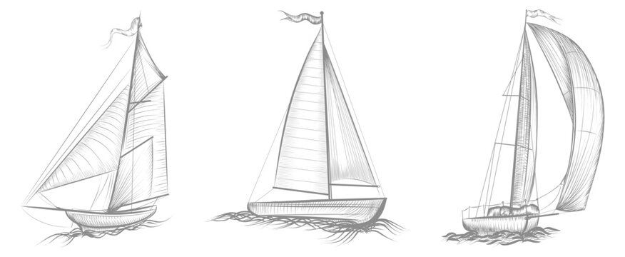 Vintage sailing ship engraving illustration