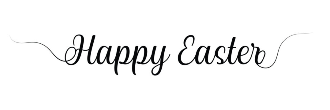 Happy easter letter hand written calligraphy. happy easter typography on isolated background. . Vector illustration. . EPS 10 .
