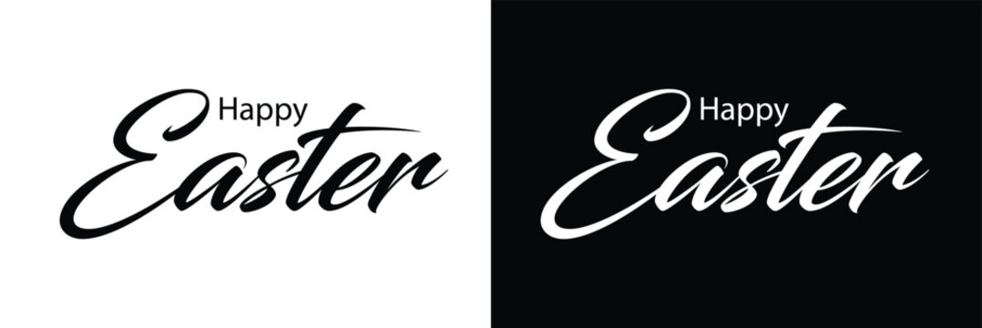 Happy easter letter hand written calligraphy. happy easter typography on isolated background. . Vector illustration. . EPS 10 .