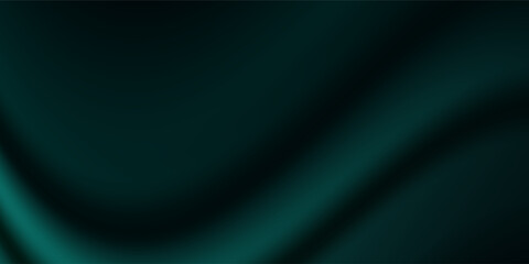 Dark green silk fabric luxury background. Vector texture pattern of wavy abstract satin cloth. Luxurious background of green silk fabric. Vector illustration © excel