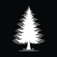 Obraz premium A festive Christmas tree vector illustration featuring a green evergreen fir conifer decorated for the winter holiday season with snow and 3D design elements for a New Year celebration