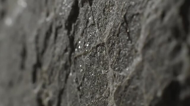 Close-up of a rough textured dark gray stone surface.