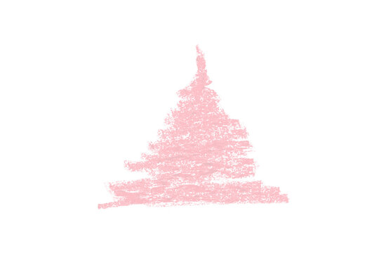 pink pencil strokes isolated on transparent background