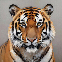 Obraz premium tiger, predatory big cat, vector graphics .artificial intelligence generator, AI, neural network image. background for the design