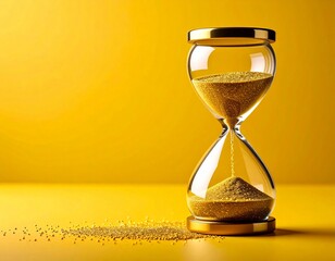 Contemporary Time Symbol &ndash; Golden Sand in Glass Timer