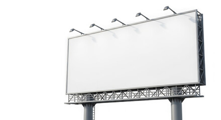 Obraz premium A blank billboard with lights on top isolated on transparent background