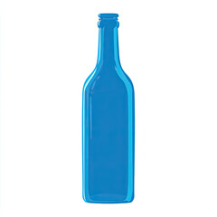 Bottle icon. Blue silhouette. Vertical front side view. Isolated object on a white background. Isolate.