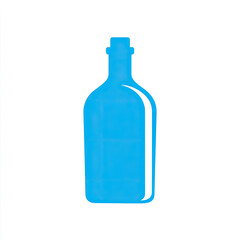 Bottle icon. Blue silhouette. Vertical front side view. Isolated object on a white background. Isolate.
