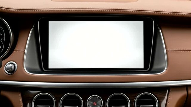 Car Dashboard with Blank Screen Display.