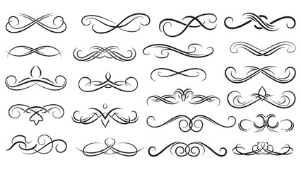Obraz premium Elegant swirling decorative elements in various designs and patterns