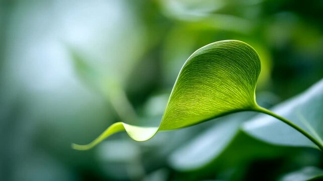 Close-up of a vibrant green leaf with soft focus background.