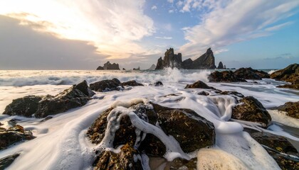 Coastal rocks at sunrise