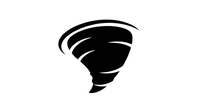 Vector illustration&nbsp;of black tornado icon or cyclone symbol on a transparent background