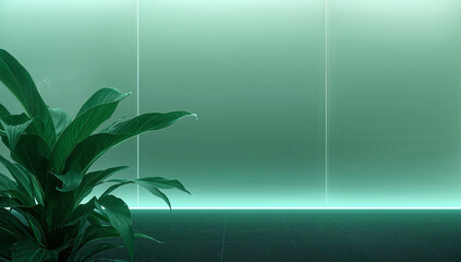 微光のテクスチャが漂う近未来の背景用グリーン