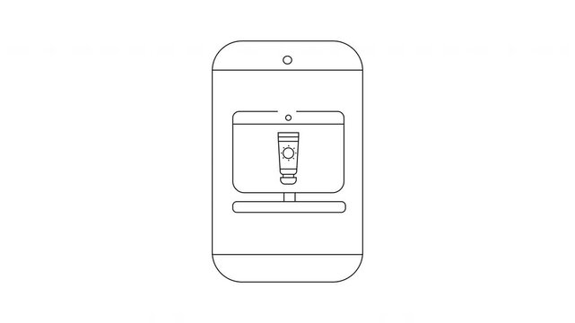 Minimalist Coffee Machine Animation - Clean Line Art.