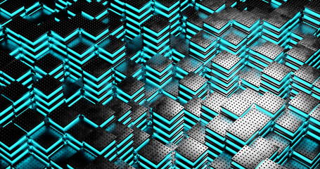 Abstract pattern of geometric forms. 3d render. 