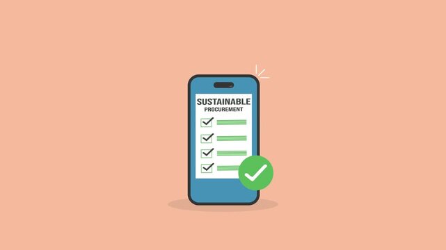 Sustainable procurement concept file on phone. ESG concept	