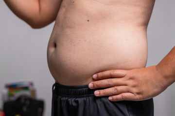 Naklejka premium Weight loss journey motivational transformation home environment lifestyle change close-up view