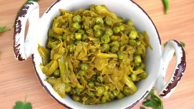 Cabbage or patta gobhi ki sabji. 