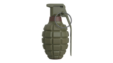A detailed 3D render of a military-style hand grenade against a pure white background (4)_traced