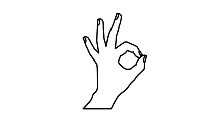 Obraz premium Hand Gesture Showing OK Sign with Thumb and Index Finger on Isolated White Background