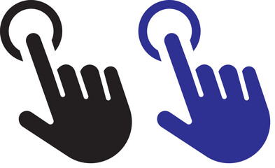 Obraz premium Hand click icon set. pointer sign and symbol. Hand click icon set illustration. Hand cursors icons click set vector illustration on transparent. Computer mouse click cursor arrow icons set