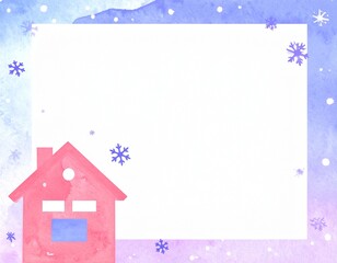 雪と家のフレーム