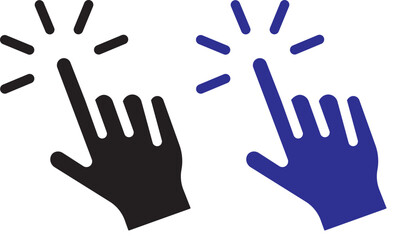 Obraz premium Hand click icon set. pointer sign and symbol. Hand click icon set illustration. Hand cursors icons click set vector illustration on transparent. Computer mouse click cursor arrow icons set