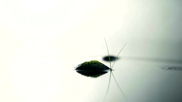Water Strider Insect Gliding Gracefully on Calm Water Surface Reflection.