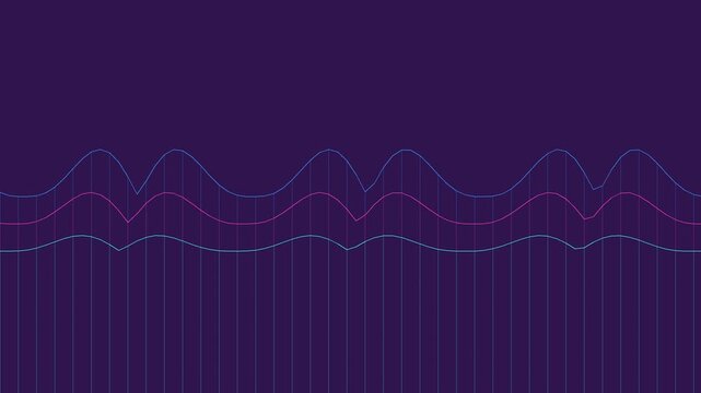 Wireframe Mountains Animation - Vector Landscape Terrain Motion Background for Retro Futuristic Visual Content