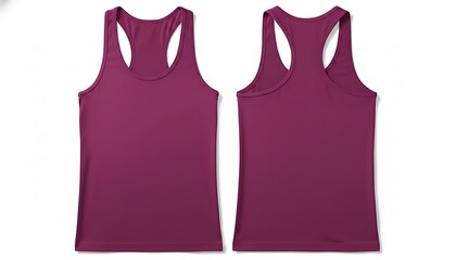 Flat lay Mockup fuchsia color of man racerback tank top