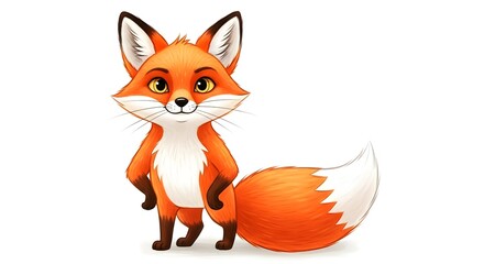 red fox isolated on white