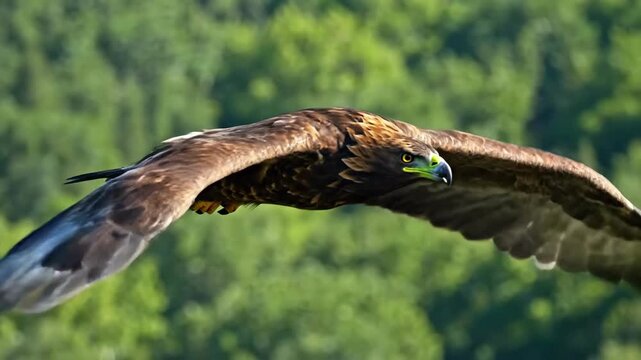 Majestic eagle soars with wings spread nature wildlife animal freedom