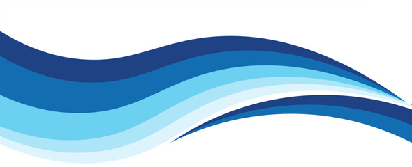 Abstract Wave Pattern with Blue Gradient Horizontal Background Design. vector