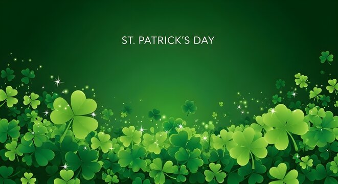 St patrick's day green shamrocks and irish heritage celebration