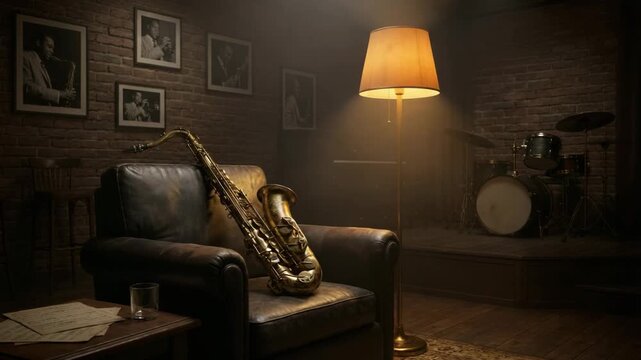 vintage saxophone in jazz mood video