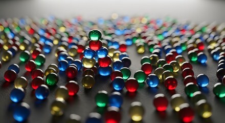 Obraz premium Bunch of colorful lights on white surface with white wall in the.