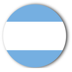 Round Argentina Flag Icon with Shadow - South America