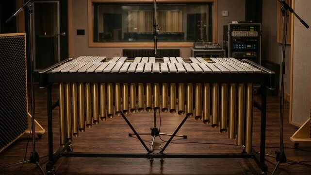 concert vibraphone positioned in professional music studio video