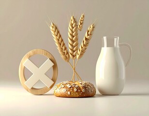 Allergy Friendly Food Concept with Gluten-Free Icons (No Letters)