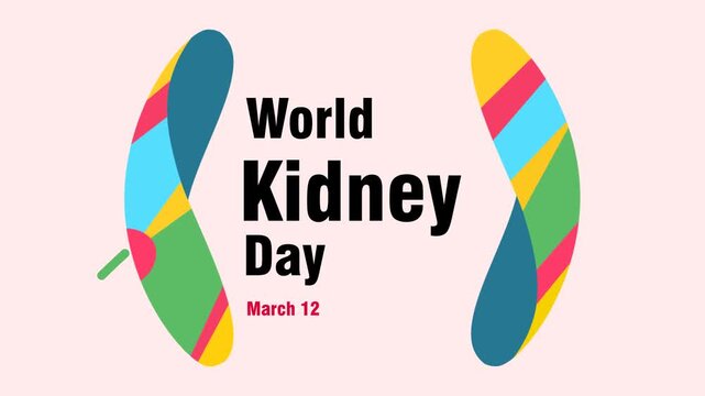 World kidney day motion video. Health kidney campaign for celebrating world kidney day. 